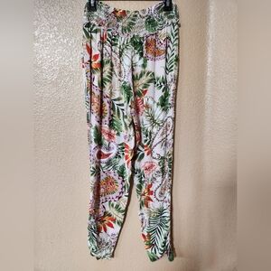 Blue Island Soft Floral Pants Size M/L